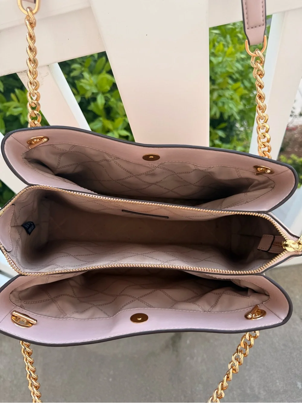 Michael Kors Quilted Leather Shoulder Bag in Taupe